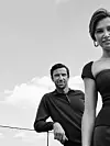 Mirela nosi pleteni top Khaite, bermude od kože Loewe i naušnice Balenciaga, sve Maria Store Darijo nosi polo majicu Canali, Heraldi for men