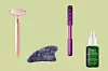 Vibrirajući roler od ružičastog kvarca Skin Gym; Beauty Bay (80 eura)/ gua sha od sodalita Odacite; Cult Beauty (40 funti)/ štapni masažer Nurse Jamie's UpLift s dragim kamenom turmalinom; Net-a-Porter (495 kn)/ ulje za njegu osjetljive i problematične kože Kiehl's Hemp Herbal Concentrate (347 kn)
