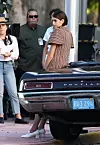Model Kaia Gerber looks happy as she poses with a classic car during a photoshoot in Miami. 13 Jan 2020, Image: 492593733, License: Rights-managed, Restrictions: World Rights, Model Release: no, Credit line: MEGA / Mega Agency / Profimedia