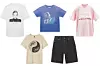 T-shirt sa slikom Kate Moss, Anine Bing (99 eura)/ t-shirt s likom Davida Bowiea; Anine Bing (99 eura)/ t-shirt s natpisom Vetements (480 eura)/ t-shirt s grafikom H&M (10 eura)/ kratke traper hlače Arket (49 eura)