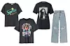 T-shirt s logom H&M (10 eura)/ t-shirt s grafikom Bershka (99,90 kn)/ t-shirt sa slikom Catwalk Junkie; About You (237 kn - akcijska cijena)/ hlače s prorezima H&M (30 eura)