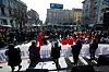 Zagreb, 150220. Cvjetni trg. Medjunarodna akcija Milijarda ustaje protiv nasilja nad zenama i djevojcicama kojom se javnost poziva na nultu stopu tolerancije na nasilje. Na fotografiji: Zli bubnjari. Foto: Tomislav Kristo / CROPIX