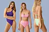 Jednodijelni kupaći kostim (349,90 kn)/ kupaći kostim s visokim strukom (300 kn)/ bikini s uzorkom (300 kn); sve Mango
