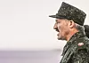 BARANOVICHI, BELARUS - SEPTEMBER 29: Belarusian President Alexander Lukashenko speaks to soldiers and officers during a military parade after combines military exercised on September 29, 2009 near Baranovichi, Belarus. The West-2009 combined Russian-Belarusian military exercises involved around 6,500 Belarusian troops, 6,000 Russian troops, 103 airborne craft and some 470 armoured fighting vehicles. (Photo by Konstantin Zavrazhin/Getty Images)