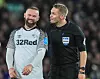 5th March 2020, Pride Park Stadium, Derby, England; Emirates FA Cup 5th Round, Derby County v Manchester United : Wayne Rooney (32) of Derby County laughs with referee Craig Pawson Derby County v Manchester United, Emirates FA Cup Fifth Round, Football, Pride Park Stadium, Derby, UK - 05 Mar 2020, Image: 503871280, License: Rights-managed, Restrictions: EDITORIAL USE ONLY No use with unauthorised audio, video, data, fixture lists, club/league logos or
