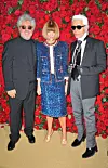 Pedro Almodovar, Anna Wintour i Karl Lagerfeld