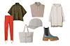 Jakna-plašt/ Tajice s elastičnom trakom/ Top sa zatvaračem/ Prošivena šilterica/ Mekana torba/ Oversized hoodie majica/ Čizme s masivnim đonom