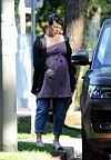 12/06/2019 EXCLUSIVE: Milla Jovovich is spotted for the first time since announcing her pregnancy. The 43 year old American actress left a friends house in Los Angeles wearing a pink plaid top, denim jeans and blue jeans and white trainers., Image: 486759001, License: Rights-managed, Restrictions: Exclusive NO usage without agreed price and terms. Please contact sales@theimagedirect.com, Model Release: no, Credit line: TheImageDirect.com / The Image Direct / Profimedia