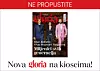Naslovnica časopisa Gloria s troje modno odjevenih ljudi i najavom novog izdanja na kioscima.