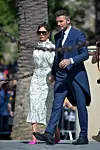 SEVILLE, SPAIN - JUNE 15: David Beckham and wife Victoria Beckham attend the wedding of real Madrid football player Sergio Ramos and Tv presenter Pilar Rubio at Seville's Cathedral on June 15, 2019 in Seville, Spain. (Photo by Aitor Alcalde/Getty Images)