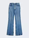 Schiaparelli bootcut model hlača s lagano proširenim iliti trapez nogavicama od plavog, izblijedelog trapera