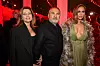 Modni dizajner Elie Saab sa suprugom Claudine i Jennifer Lopez