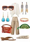 Naočale Loewe/ Košulja La Double J/ Naušnice Ileana Makri/ Naušnice Isabel Marant/ Prsten Alison Lou/ Safari hlače Loewe/ Torbica Loewe/ Torbica Chloe/ Japanke Le Monde Beryl/ Balerinke Le Monde Beryl