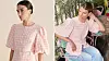 Gabriella pink & white tweed blouse - 370 eura