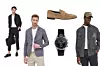 Odijelo Boss (3449 kn)/ laneni sako Tommy Hilfiger (2149 kn)/ mokasinke od brušene kože Karl Lagerfeld (1629 kn)/ ručni sat Calvin Klein (1019 kn)/ traper košulja Desigual (459,90 kn) - sve dostupno na answear.hr