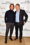 NEW YORK, NEW YORK - JANUARY 11: Matthew McConaughey (L) and Hugh Grant attend the NY Photo Call for