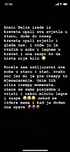 Na Instgram storyju požalila se svojim pratiteljima.