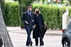 Alessandro Lequio i Ana García Obregón na sprovodu svog sina.