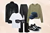 The Frankie Shop kožni oversized blejzer (330 eura)/Zara bijela majica kratkih rukava (15,95 eura)/adidas hlače od trenirke (70 eura)/Zara sunčane naočale pravokutnog oblika (49,95 eura)/Mango zeleni kardigan na kopčanje (25,99 eura)/Vans platnene tenisice (139,99 eura)/Zara tamnoplava kapa s natpisom (15,95 eura)