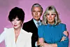 Joan Collins, John Forsythe i Linda Evans kao Alexis Carrington Colby, Blake Carrington i Krystle Carrington u seriji ‘Dinastija‘