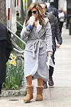 New York, NY - Jennifer Lopez is seen getting ready for a day of shooting on the set of