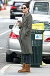 , New York, NY - 20190418 Katie Holmes is seen standing out in the streets drinking a coffee while wearing Ugg boots and a trench coat. -PICTURED: Katie Holmes -, Image: 426791262, License: Rights-managed, Restrictions: , Model Release: no, Credit line: DARA KUSHNER / INSTAR Images / Profimedia