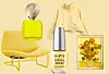 Parfem Amarillo s notama jasmina, đurđice, ananasa i kokosa, EdP 80 ml, 32,55 €/ Pamučna jakna 45,99 € RESERVED/ Sotenäs fotelja s cjevastim okvirom 249 € IKEA/ Lak za nokte Infinite Shine - Slay Hello to Yellow 21 €€ OPI/ Lego replika slike ‘Suncokreti’ Vincenta Van Gogha - set s 2615 dijelova za slaganje 199,99 €€ LEGO STORE