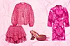 Bluza i suknja Marant Etoile/ Natikače Amina Muaddi/ Košulja Valentino