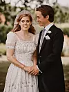 Official wedding photograph of Princess Beatrice and Edoardo Mapelli Mozzi after their wedding at The Royal Chapel of All Saints at Royal Lodge, Windsor, Berkshire, UK, on the 17th July 2020. Picture by Benjamin Wheeler/WPA-Pool NEWS EDITORIAL USE ONLY. NO COMMERCIAL USE. NO MERCHANDISING, ADVERTISING, SOUVENIRS, MEMORABILIA or COLOURABLY SIMILAR. NOT FOR USE AFTER 18th January 2021 WITHOUT PRIOR PERMISSION FROM BUCKINGHAM PALACE. NO CROPPING. The photograph must not be digitally enhanced, manipulated or modified in any manner or form and must include all of the individuals in the photograph when published. //GEORGEROGERS_WED2292/2007191755/Credit:GEORGE ROGERS-POOL/SIPA/2007191755,Image: 544928621, License: Rights-managed, Restrictions: , Model Release: no, Credit line: GEORGE ROGERS-POOL / Sipa Press / Profimedia