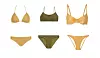 Metalik bikini Calzedonia (75 dolara)/ Bikini tamne boje Oysho (200 kn)/ Zlatni bikini Solid & Striped (900 kn) - Net-a-Porter
