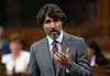Canadian Prime Minister Justin Trudeau rises during a sitting of the Special Committee on the COVID-19 Pandemic in the House of Commons, in Ottawa, Wednesday, June 3, 2020. Canadian Press, Ottawa, Canada - 03 Jun 2020,Image: 526430253, License: Rights-managed, Restrictions: , Model Release: no