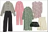 Košulja $99, traperice širokih nogavica $79, pamučni kombinezon $145, fluidna midi haljina $160, mini haljina naglašenih rukava $119, bermude od lana $79, torbica od mekane kože $255