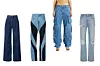 Traperice širokih nogavica Levi's; About You (609 kn - akcijska cijena)/ traperice Mugler; Farfetch (826 eura)/ cargo traperice The Attico (730 eura)/ traperice s poderotinama Balenciaga; Mytheresa (725 eura)
