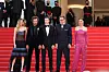 Finnegan Oldfield, Bérénice Bejo, Michel Hazanavicius, Romain Duris and Matilda Anna Ingrid Lutz