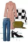Kaput od vune Pinko (575 eura)/ traperice Weekday; About You (372 kn)/ izvezeni pulover Stradivarius (199,90 kn)/ torbica od kože Givenchy (8180 kn)/ Mary Jane cipele Thom Browne (851 eura)