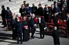 US former President Joe Biden (C) and former First Lady Jill Biden arrive for late Pope Francis‘ funeral ceremony at St Peter‘s Square in The Vatican on April 26, 2025. (Photo by Isabella BONOTTO/AFP)