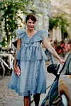 Street style, Helena Christensen arriving at Ganni Spring Summer 2021 show, held at Badsmandsstraede, Copenhagen, Denmark, on August 10th, 2020.,Image: 551765413, License: Rights-managed, Restrictions: , Model Release: no, Credit line: Bertrand-Hillion Marie-Paola/ABACA / Abaca Press / Profimedia