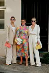 Street style, Darja Barannik, Janka Polliani, and Tine Andrea arriving at Ganni Spring Summer 2021 show, held at Badsmandsstraede, Copenhagen, Denmark, on August 10th, 2020.,Image: 551765248, License: Rights-managed, Restrictions: , Model Release: no, Credit line: Bertrand-Hillion Marie-Paola/ABACA / Abaca Press / Profimedia