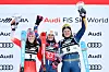 Wendy Holdener, Zrinka Ljutić i Anna Swenn Larsson na postolju u Kranjskoj Gori