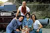 Quentin Tarantino i Bruce Willis s kolegama na setu filma 'Pulp Fiction'.