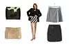 Suknja s uzorkom Mowalola; Farfetch (845 funti)/ plisirana mini suknja Miu Miu; Matchesfashion (580 eura)/ prugasta suknja Mango (249,90 kn)/ asimetrična suknja & Other Stories (69 eura)/ cargo suknja Marine Serre; Matchesfashion (525 eura)