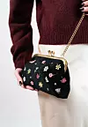 FABLE ENGLAND WOLF GARDEN DITSY EMBROIDERED - Ručna torbica - black - 79 eura