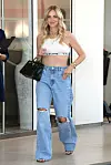 Celine top, Hermès torba i baggy jeans