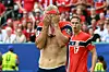 Norway‘s forward #09 Erling Braut Haaland wipes sweat from his face during the 2026 World Cup football tournament quarter-final match between Norway and England at Miami Stadium in Miami on July 11, 2026. (Photo by ROBERTO SCHMIDT/AFP)