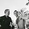 Ian Fleming and Sean Connery on the set of,