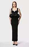 Crna haljina Ruched Nylon Peplum Gown pravi je hit među ljubiteljicama ovog brenda