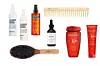 AUTHENTIC BEAUTY CONCEPT Hydrate Spray Conditioner, leave-in regenerator u spreju za hidrataciju i vraćanje sjaja suhoj i kovrčavoj kosi/ AUTHENTIC BEAUTY CONCEPT Nymph salt spray, formula u spreju za kreiranje valovite ljetne frizure/ IBIZA HAIR Detangling comb gold češalj za raščešljavanje mokre i suhe kose/ PHILIP B. Rejuvenating Oil lagano njegujuće ulje za vraćanje sjaja i osnaživanje kose/ OLIVAL Sun Hair zaštitni sprej za kosu obogaćen uljima argana i makadamije za zaštitu od sunčevog zračenja, soli i vjetra/ IBIZA HAIR ovalna četka za kosu s prirodnim vlaknima, najlonskim čekinjama i ručkom od pluta/ KERASTASE Bain Après-Soleil after-sun šampon pravilo: uvijek birajte onaj širokih zubaca. obogaćen kokosovom vodom i vitaminom E/ KERASTASE Soleil Crème UV Sublime njegujuća leave-in krema za kosu obogaćena vitaminom E/
